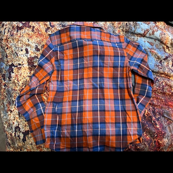 NWT Boys Class Club Blue & Orange Plaid Button-Up Shirt - Picture 3 of 7